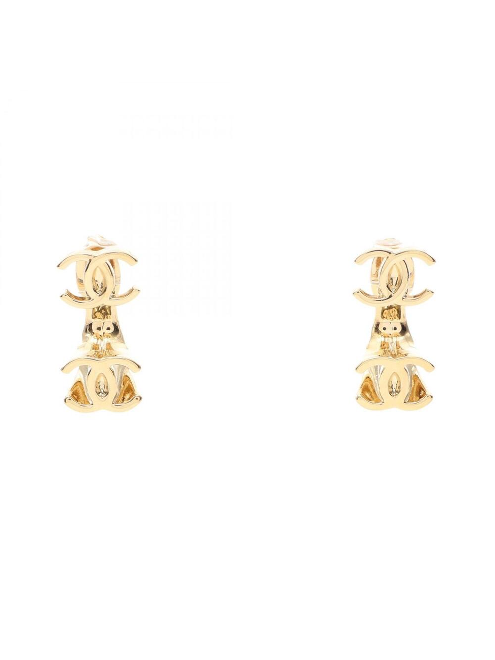 Chanel Coco Mark Pierced Earrings Gold #278151C92B
